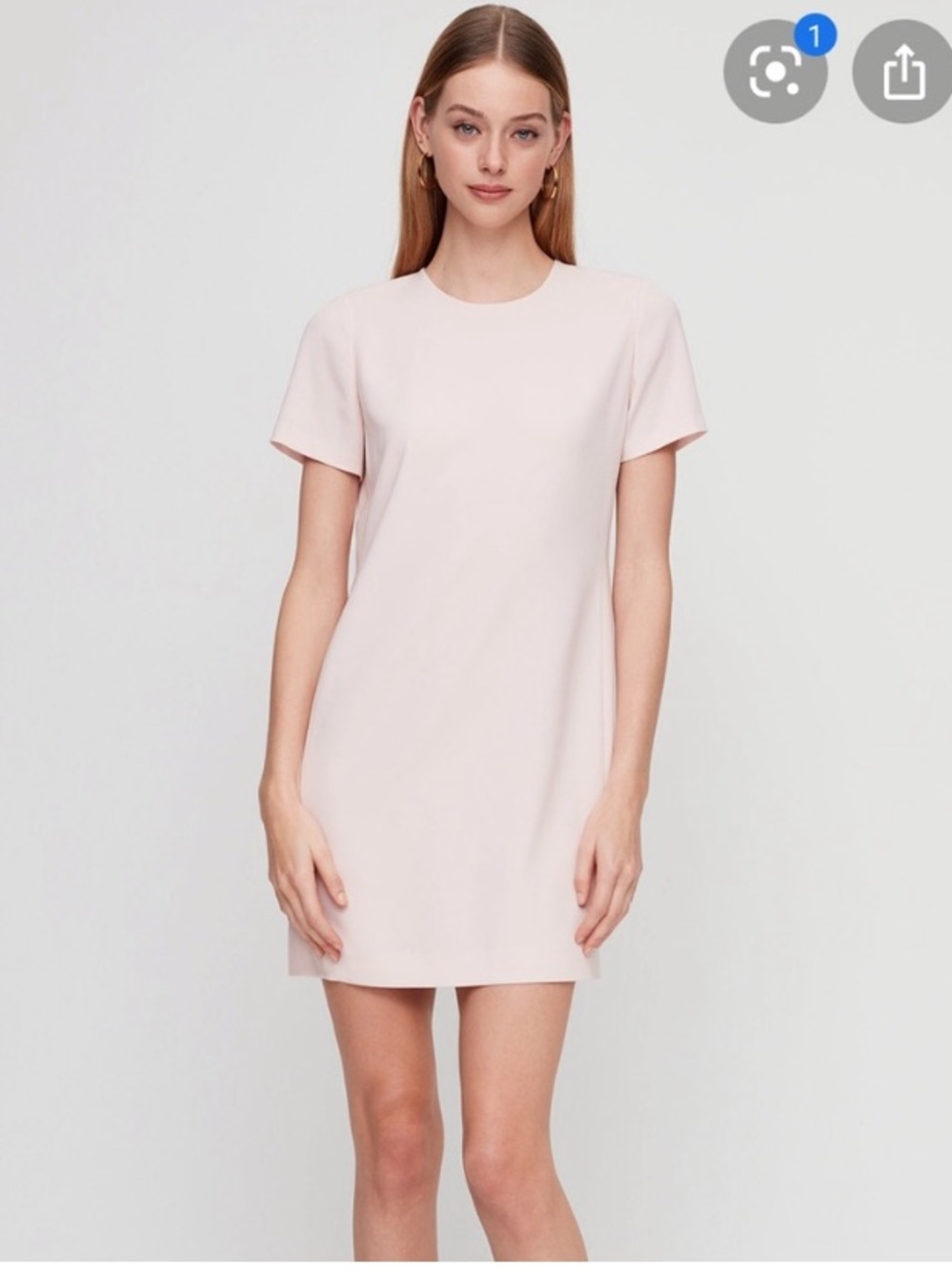 Babaton Blush Short-Sleeve Shift Mini Dress